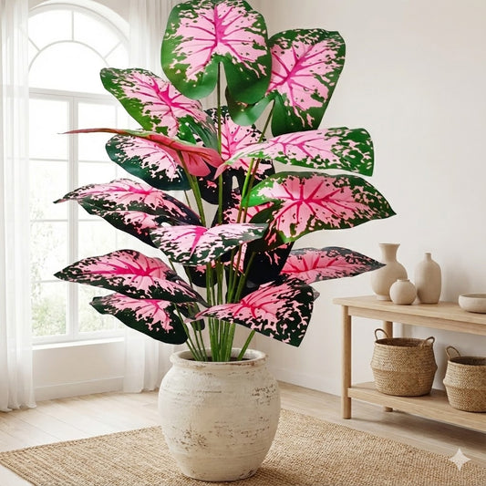 Artificial Pink Caladium Plant 72cm