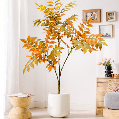 Artificial Orange Caladium Plant 120cm