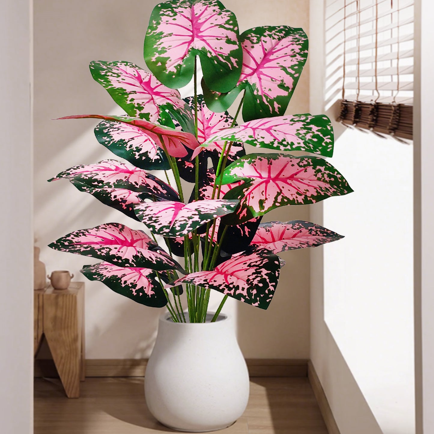 Artificial Pink Caladium Plant 72cm