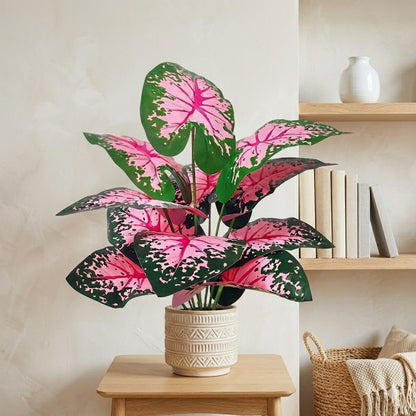 Artificial Pink Caladium Plant 58cm