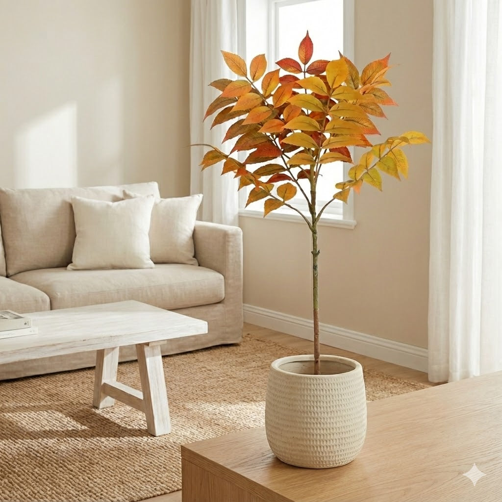 Artificial Orange Caladium 76cm