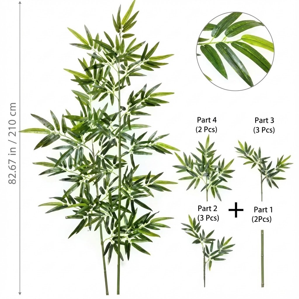 Artificial Bamboo Plant Leaves 210cm